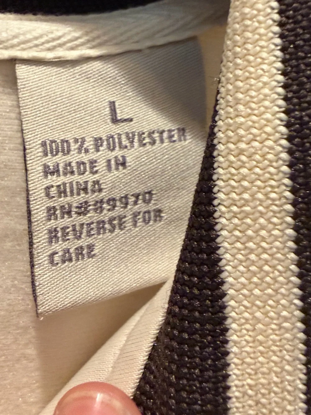 Eighty Eight Cream Track Jacket with Blue, Navy & Gold Stripe Trim